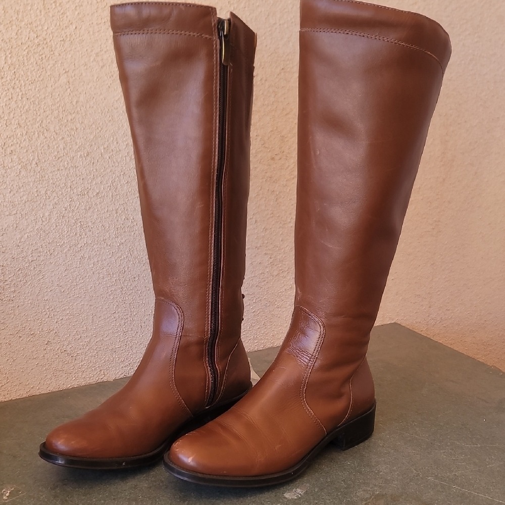 Andre Assous Brown Leather Over the Knee Boots